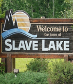 slave lake welcome sign